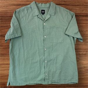 Gap Men’s Mint Green Dobby Short Sleeve Button Down. 2XL